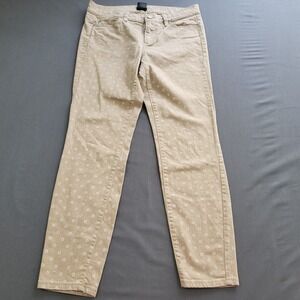 Ann Taylor Modern Women's Tan Floral Print Skinny Leg Pants Size 4